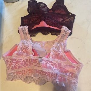 Set of Victoria secret pink bralettes